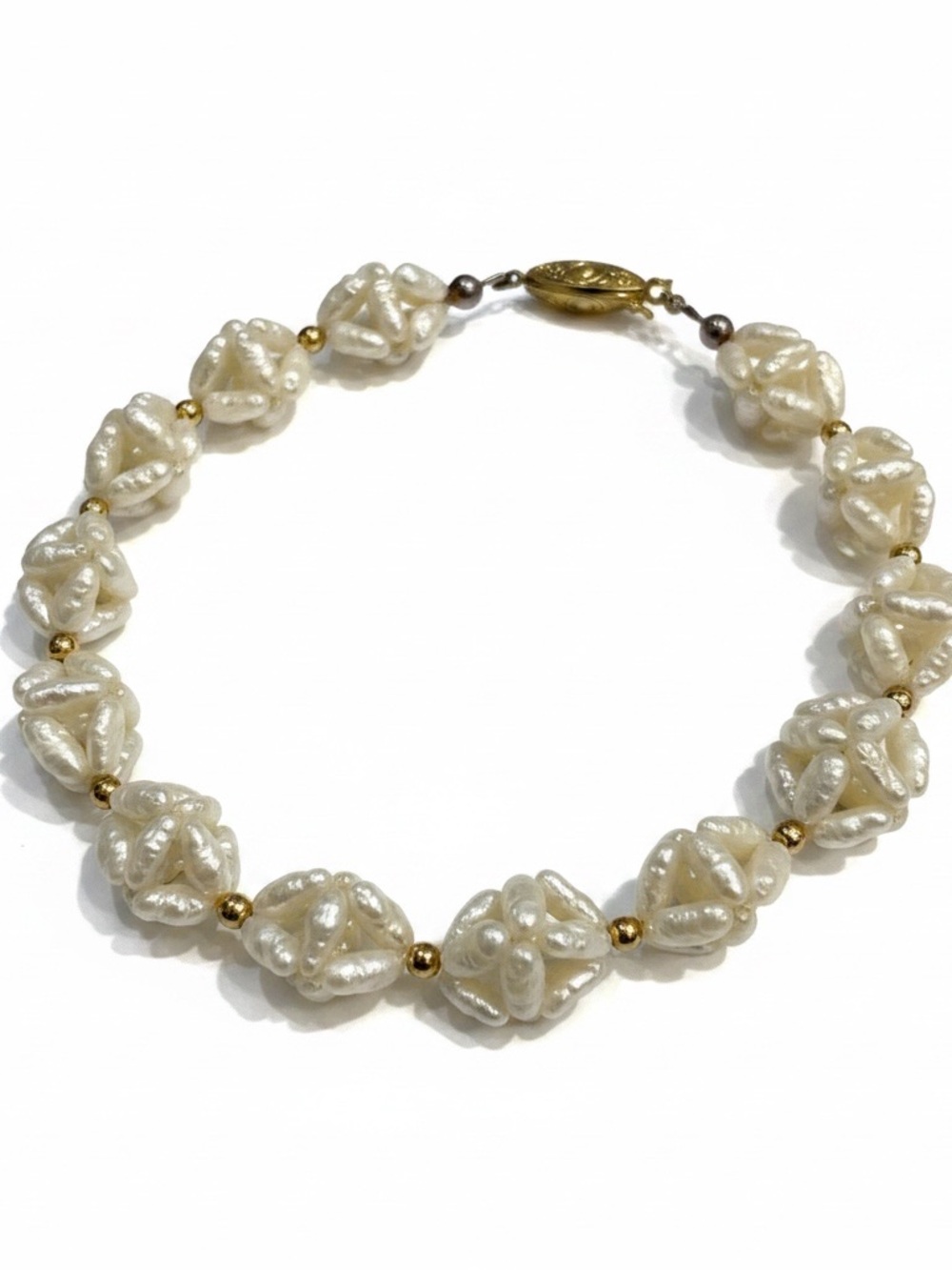 Vintage Freshwater Pearl Cluster Bracelet